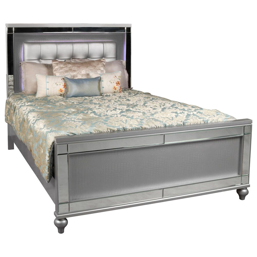 New Heritage Design Valentino Queen Bed in Silver, , large