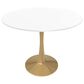 Leisuremod Leisuremod Bristol 35 round dining table Gold Base With White Top, , large