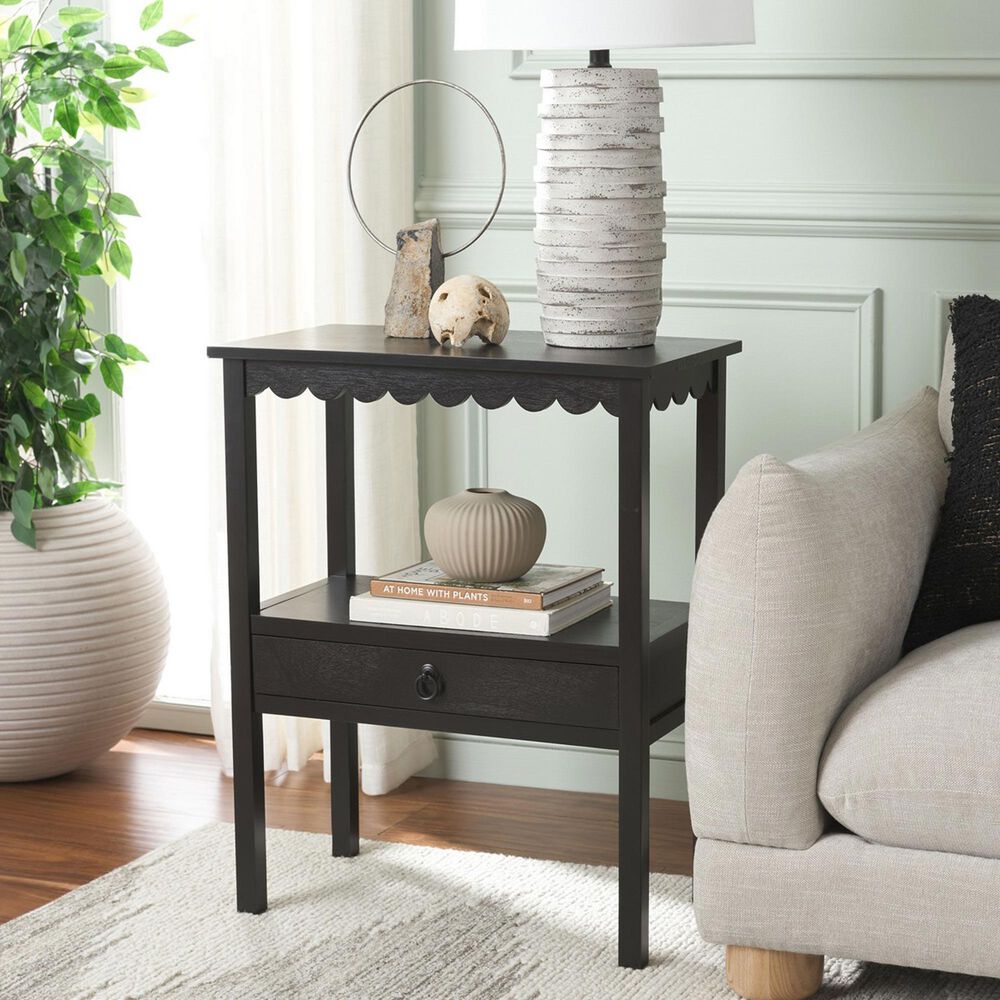 Safavieh Haven Low Drawer End Table in Matte Black, , large