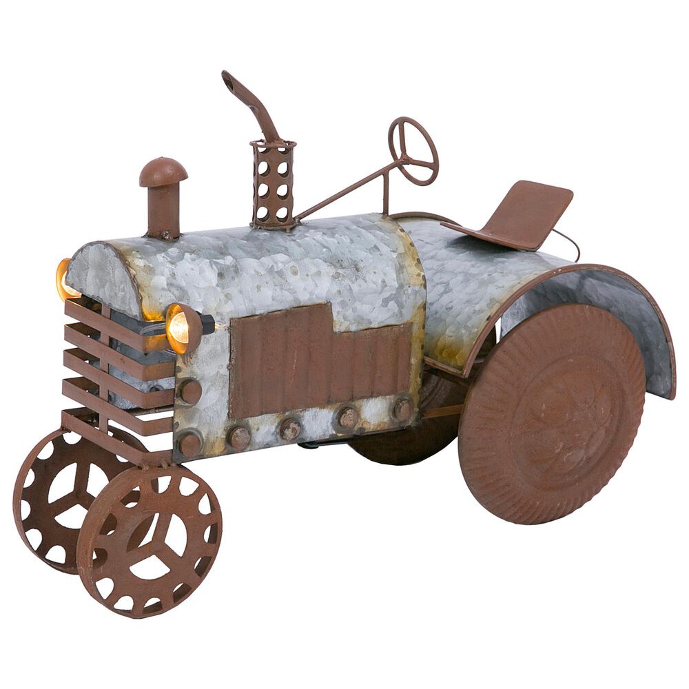 The Gerson Company Galvanized Metal Antique Tractor in Multicolor, , large