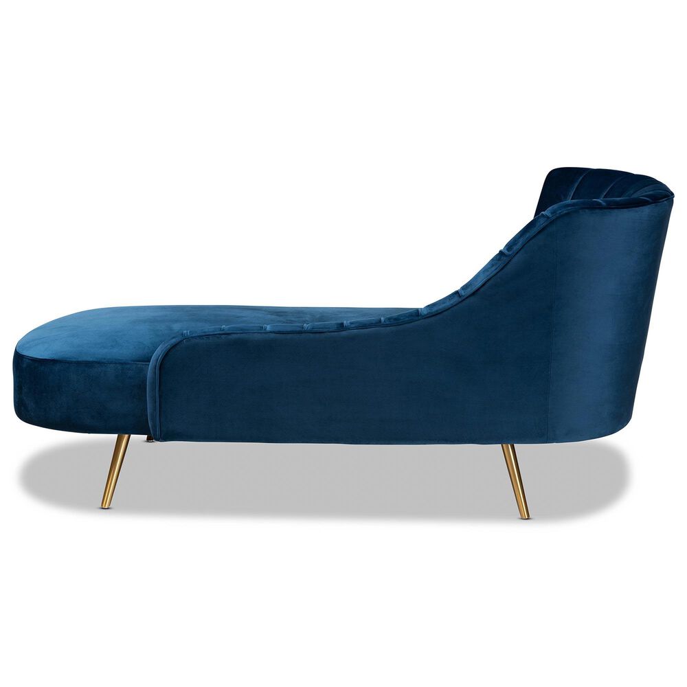 Baxton Studio Kailyn Upholstered Chaise in Navy Blue Velvet, , large