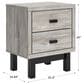 Ashley Vessalli 2-Drawer Nightstand in Light Gray and Matte Black, , large