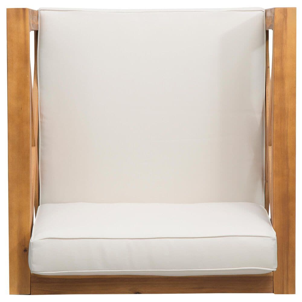 Hearth and Haven Brava Outdoor Club Chair with Cross-Back Design in Beige, , large