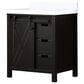 Lexora Home Marsyas 30" Single Bathroom Vanity in Brown with 2 cm White Cultured Marble Top and Rectangular Sink, , large