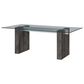 Modern Market 7-Piece Rectangular Dining Set in Clear and Dark Brown, , large
