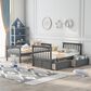 Hearth and Haven Twin over Twin Convertible Bunk Bed with Drawers in Gray, , large