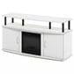 HOMLUX 47" TV Stand with Electric Fireplace and 2 Doors in White and Black, , large