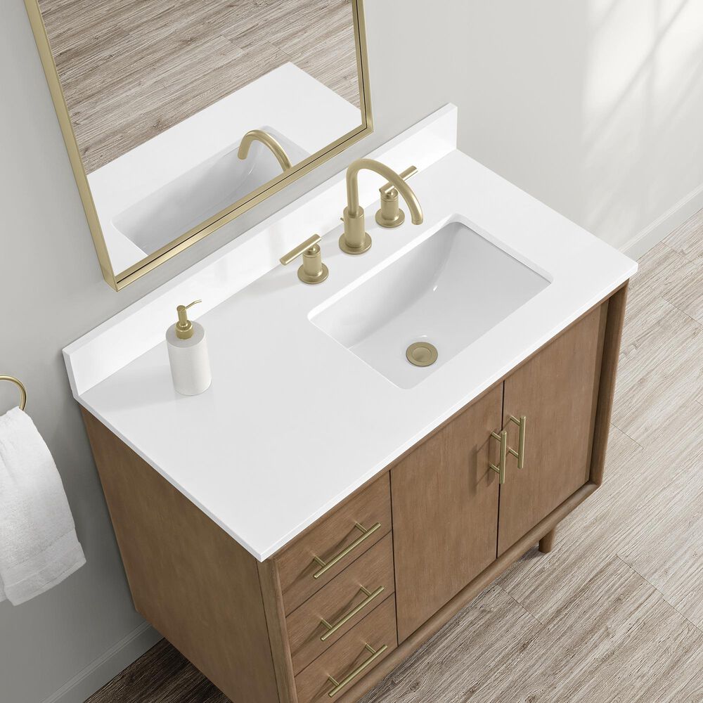 37B Mertola 36" Single Bathroom Vanity Cabinet in Walnut Drift with White Composite Stone Top and Backsplash, , large