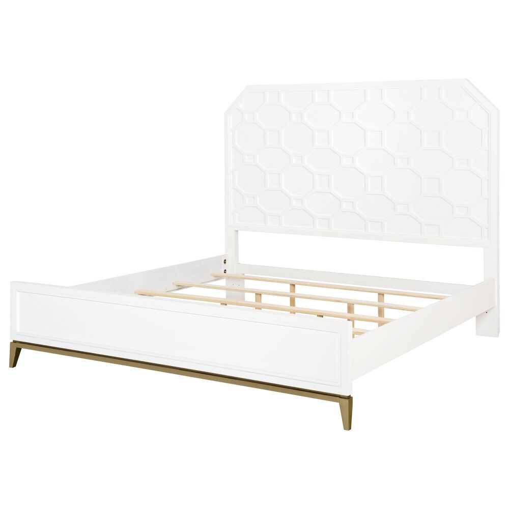Legacy Classic Chelsea 3Piece Queen Bedroom Set in White and Gold NFM