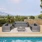 Armen Living Vivid Outdoor Patio Arm Chair in Light Gray, , large