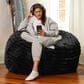 Jaxx Saxx 4" Plush Bean Bag Chair in Black, , large