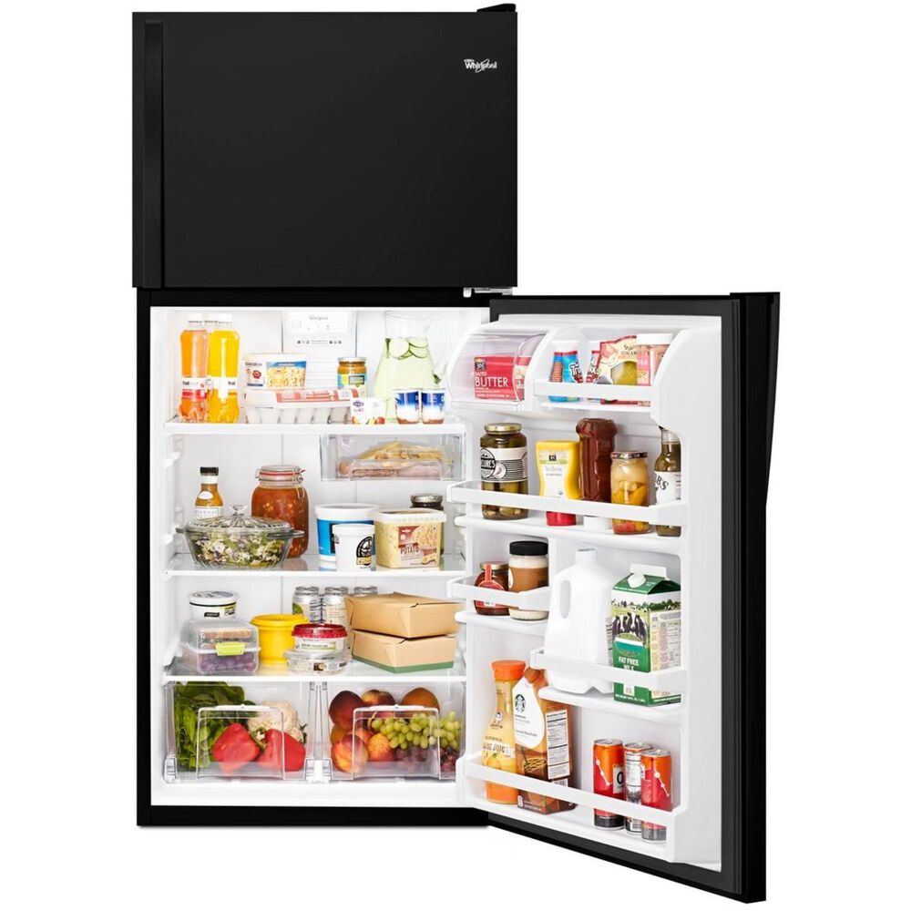 Whirlpool 18 Cu. Ft. Top Freezer Refrigerator with Flexi Slide Bin in Black, , large