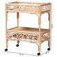 Baxton Studio Molina 2-Tier Wine Cart in Natural Brown and Black, , large