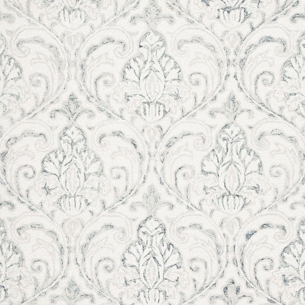 Safavieh Micro-Loop Damask 5&#39; Round Ivory and Grey Area Rug, , large