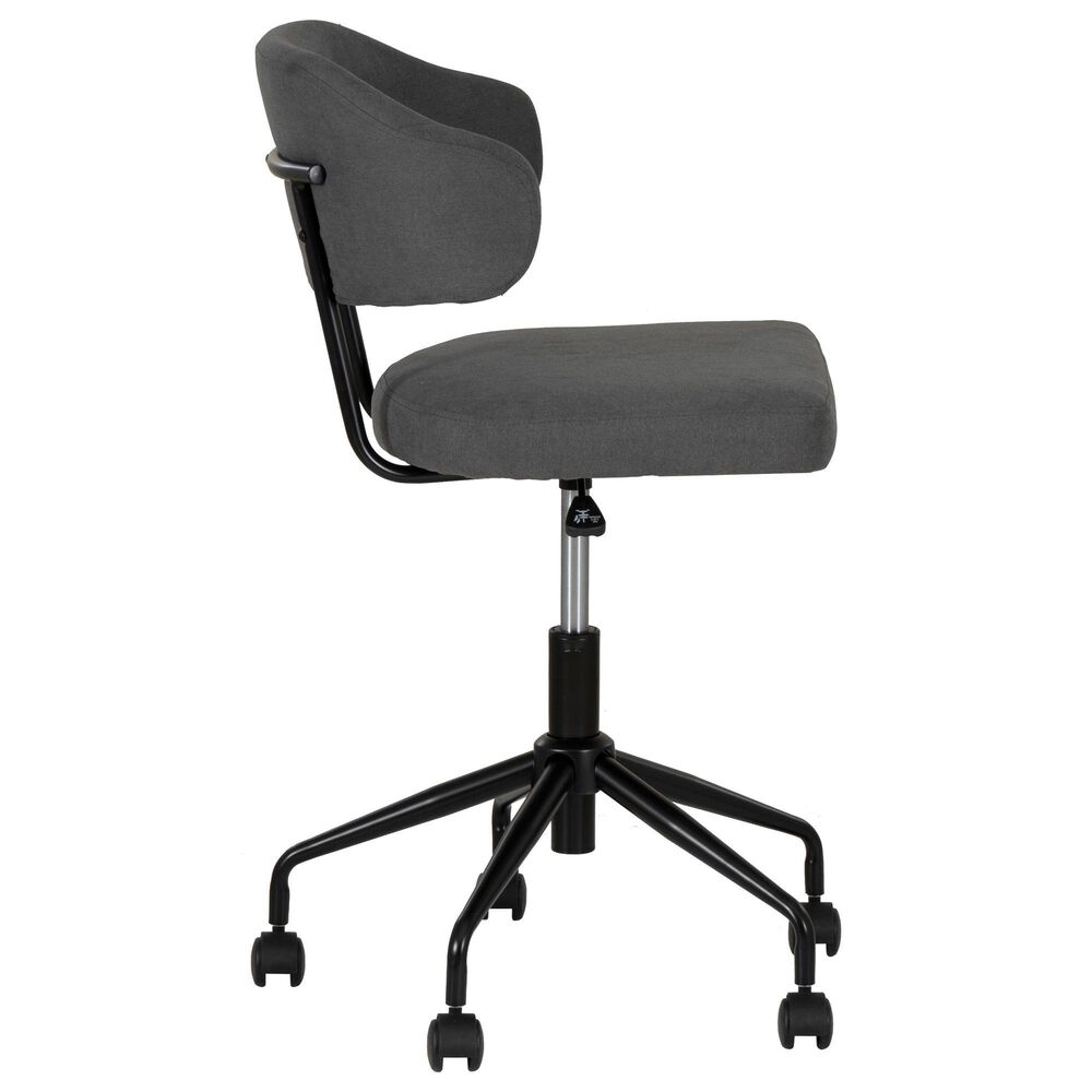 Linon Home Decor Tristan Swivel Office Chair in Black, , large
