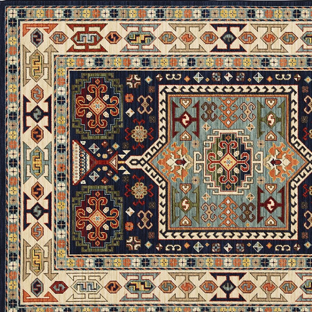 Oriental Weavers Lilihan Medallion 041H6 2&#39; x 3&#39; Blue and Ivory Scatter Rug, , large