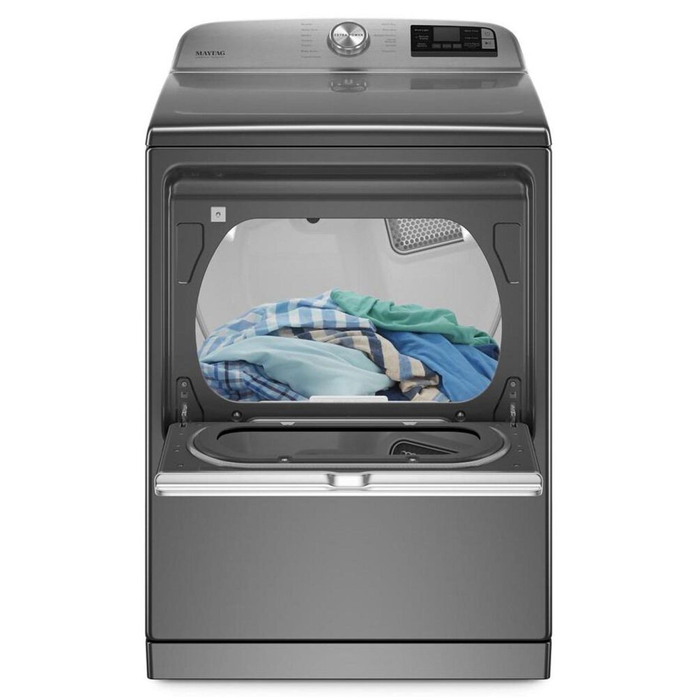 Maytag 5.3 Cu. Ft. Top Load Washer and 7.4 Cu. Ft. Gas Dryer Laundry Pair in Metallic Slate, , large