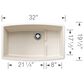 Blanco Performa 32" Cascade Single Kitchen Sink in Soft White, , large