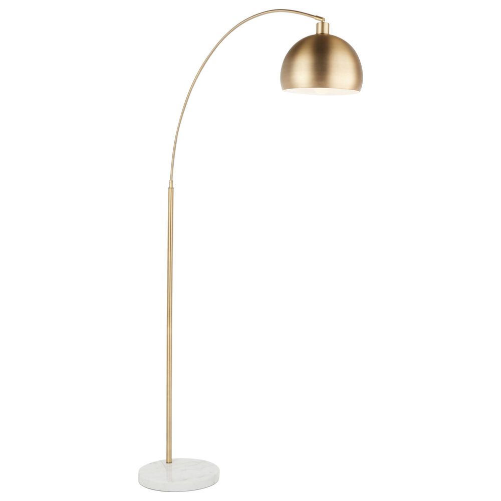 Lumisource Salon Floor Lamp in White and Antique Brass, , large