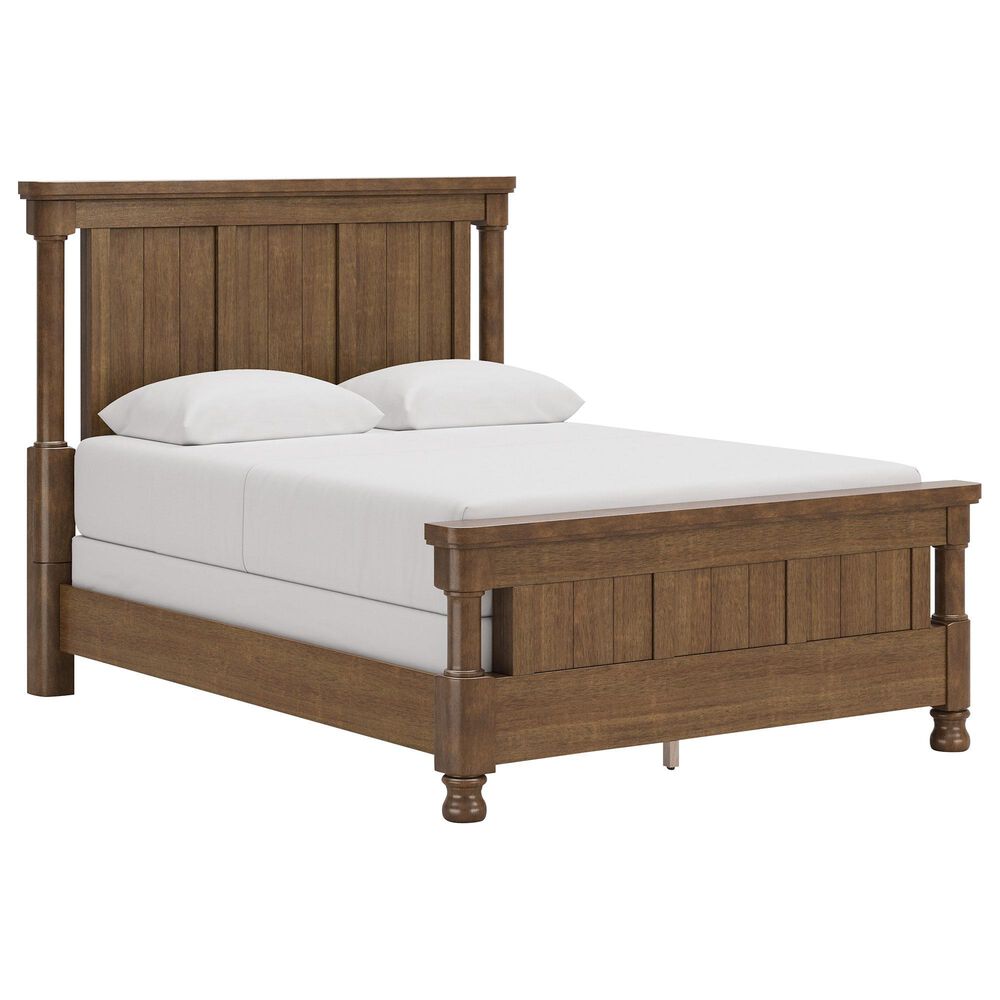 Ashley Rowlenstown 5-Piece Queen Poster Bedroom Set in Brown, , large