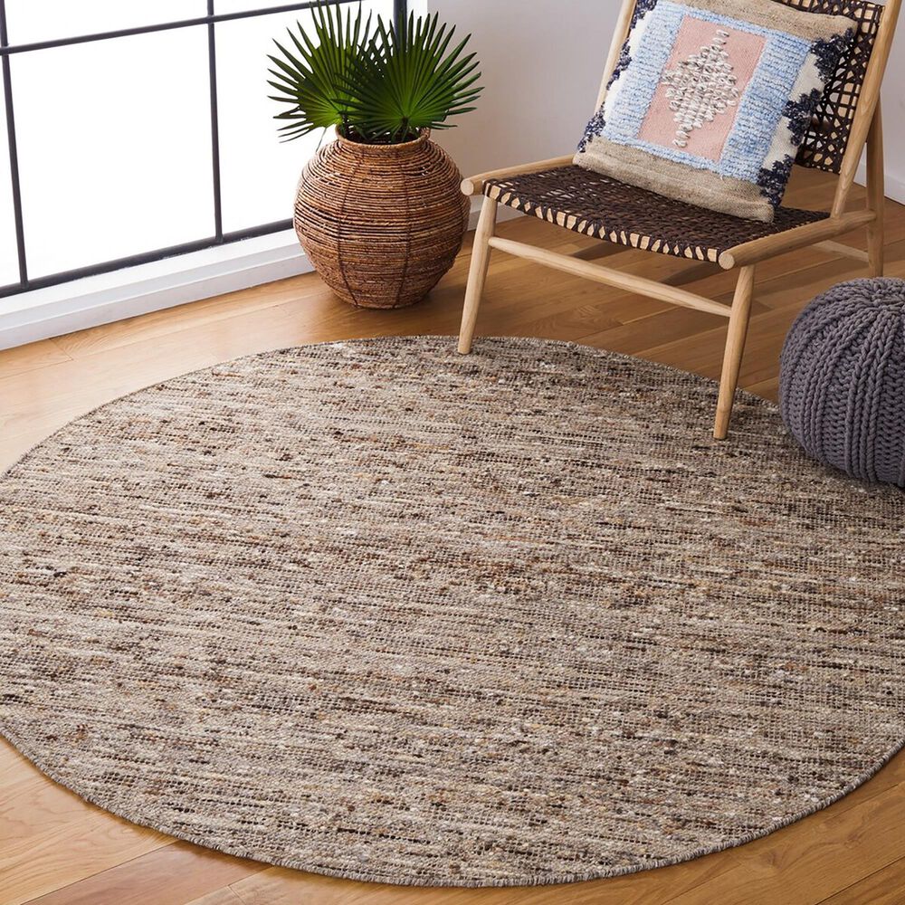 Safavieh Natura NAT327T 6&#39; Round Brown and Ivory Area Rug, , large