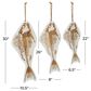 Maple and Jade 30" x 10.5" Coastal Fish Wall Decor in Brown and White (Set of 3), , large