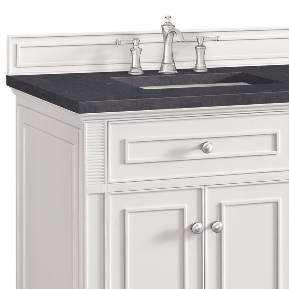 James Martin Vanities Lorelai 72&quot; Double Vanity in Bright White with 3 cm Charcoal Soapstone Quartz Top, , large