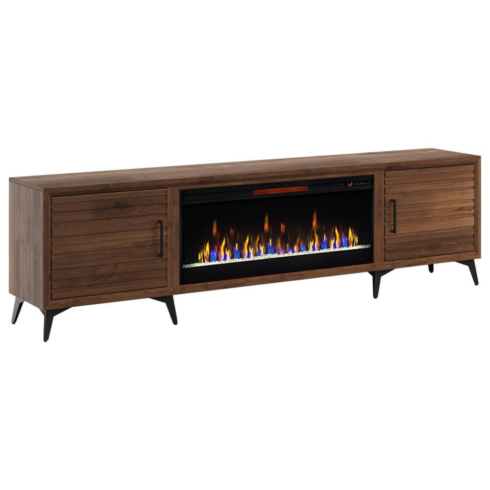 Legends Furniture Malibu 95" Fireplace TV Stand in Bourbon and Satin Black, , large