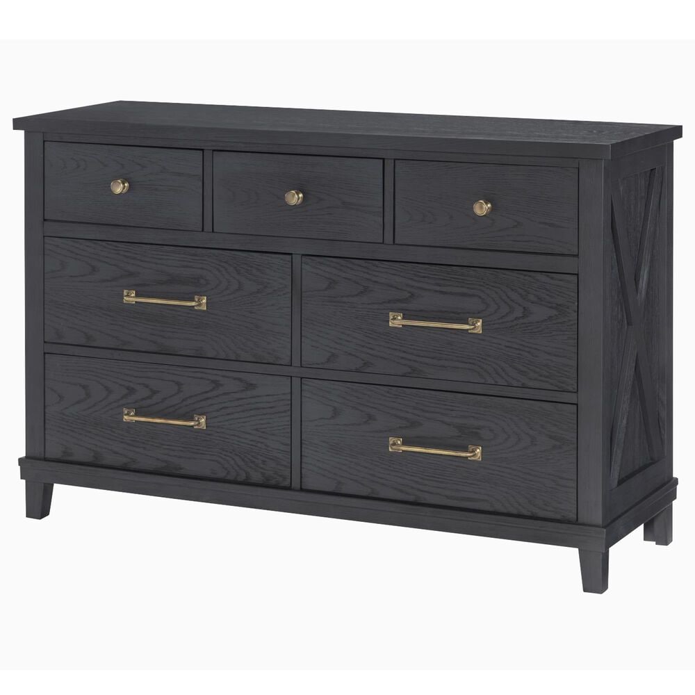 Legacy Classic Flatiron 7 Drawer Dresser and Mirror in Midnight, , large