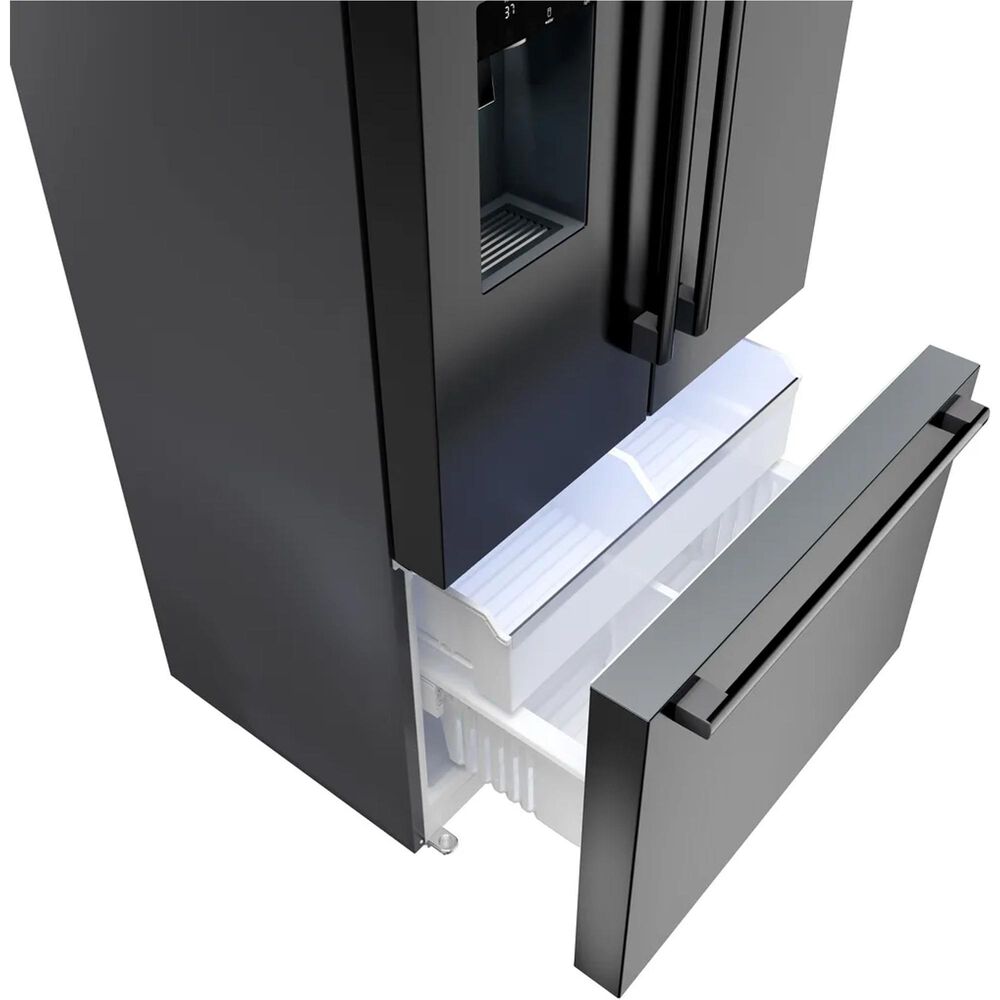 Bosch 21.6 Cu. Ft. 500 Series French Door Bottom Mount Refrigerator in Black Stainless Steel, , large