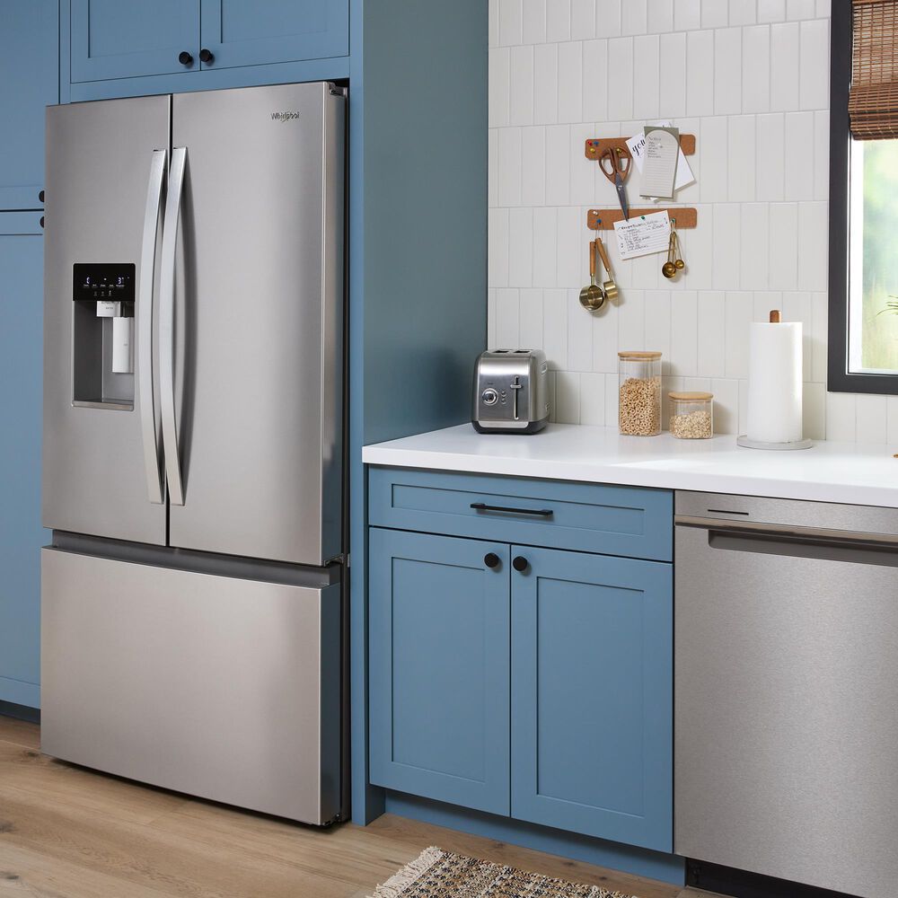 Whirlpool 23.4 Cu. Ft. Counter Depth 3-Door French Door Refrigerator in Fingerprint-Resistant Stainless, , large