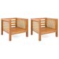 Hearth and Haven Outdoor Club Chair with Teak Frame in Beige (Set of 2), , large