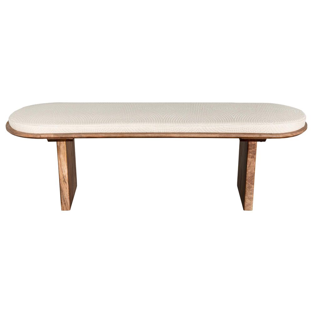 Linden Boulevard Wood Bench in Brown, , large