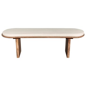 Linden Boulevard Wood Bench in Brown, , large