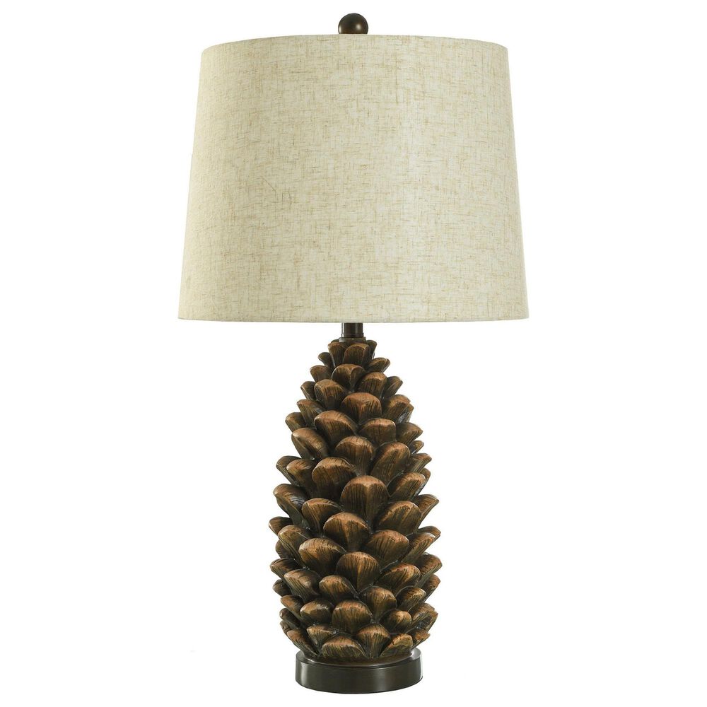Flair Industries Roanoke Rustic Table Lamp in Dark Brown and Dark Gray, , large