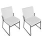 LumiSource Dutchess Side Chair with White Faux Leather Cushion in Black (Set of 2), , large