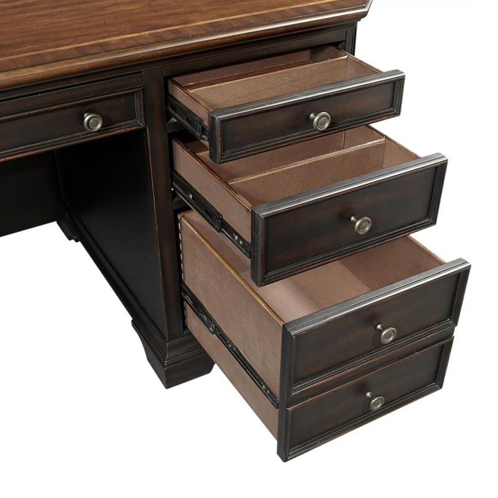 Riva Ridge Hampton 66&quot; Executive Desk in Black Cherry, , large