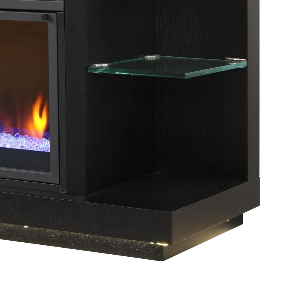 Ironleaf Riviera Media Console with 42" Fireplace Insert in Black, , large