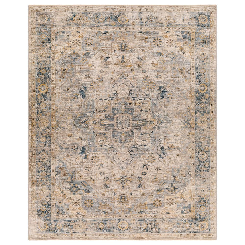 Surya Aspendos 7"10" x 10"2" Denim, Ice Blue, Taupe, Cream, Light Beige and Mustard Area Rug, , large