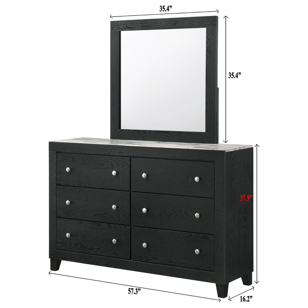 Crown Mark Cadence 5-Piece King Bedroom Set in Black and White, , large