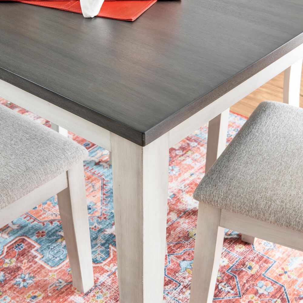 Linon Home Decor Marcum 7-Piece Rectangular Dining Set in White and Dark Grey, , large