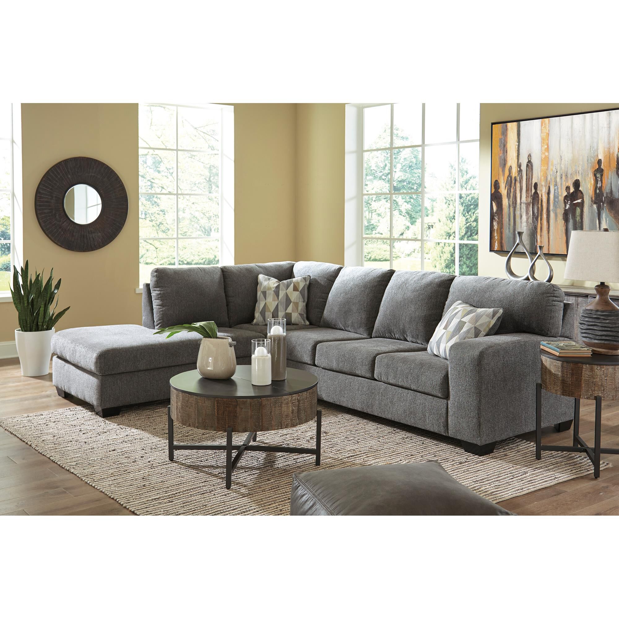 Kerri charcoal 2 piece sectional with left arm cheap facing chaise