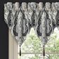 J. Queen New York Messina 40" x 21" Window Ascot Valance in Black, Grey and Silver, , large