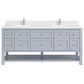 James Martin Vanities Breckenridge 72" Double Bathroom Vanity in Serenity Blue with Single Hole 3 cm White Zeus Quartz Top and Rectangular Sinks, , large