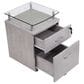 Rta Products Llc Rolling File Cabinet with Glass Top in Grey, , large