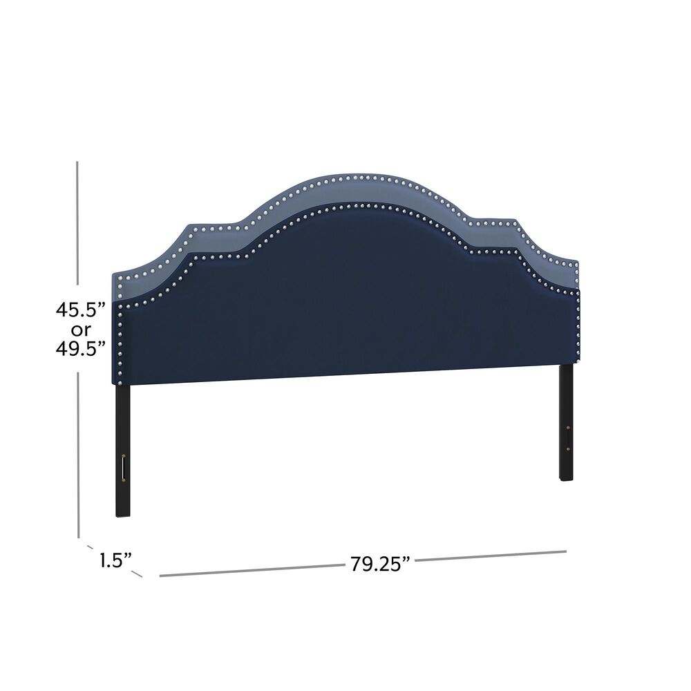 The Monday Company Cynthia Upholstered King Headboard in Navy, , large
