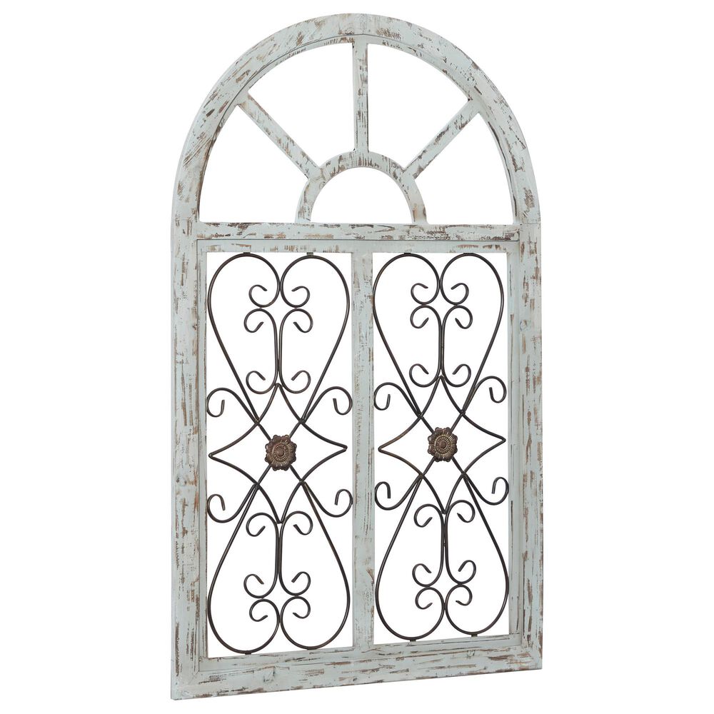 Maple and Jade 45" x 28" Wall Decor in Distressed White and Brown, , large