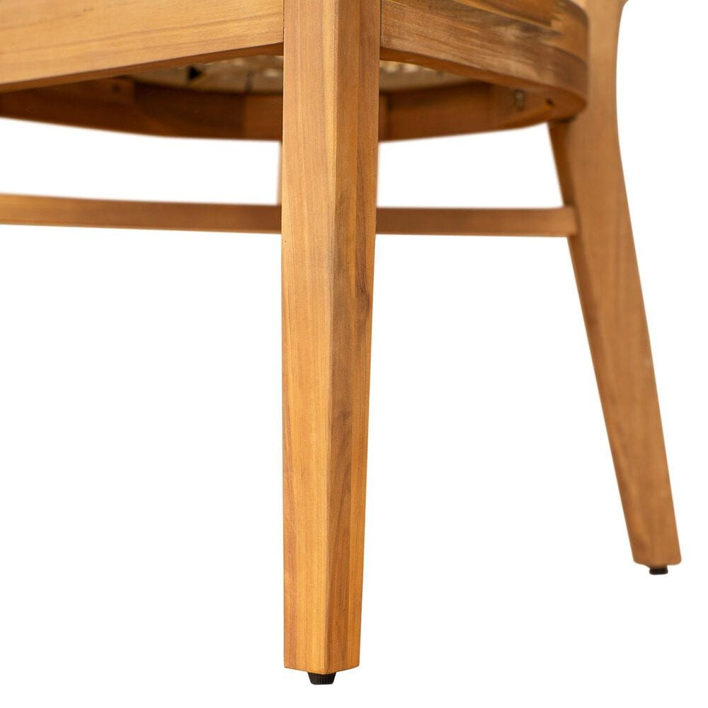 Hearth and Haven Netro Outdoor Dining Chair in Light Brown and Teak (Set of 2), , large
