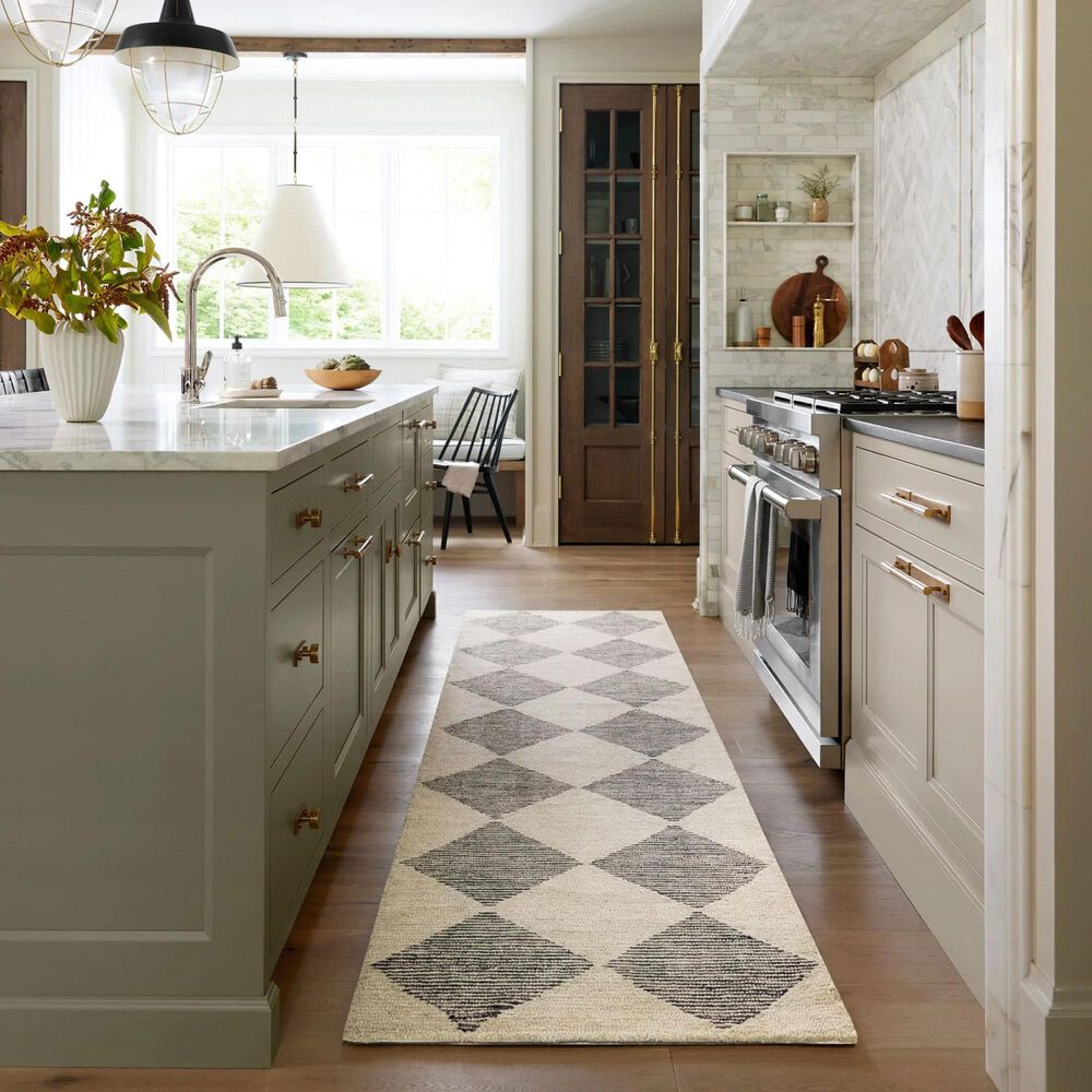 Chris Loves Julia x Loloi Francis 2&#39; x 5&#39; Beige and Charcoal Area Rug, , large