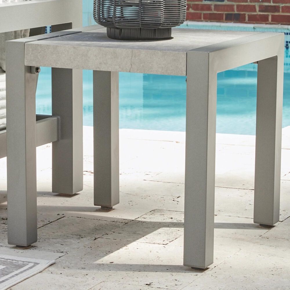 Ashley Hurley Park Patio Square End Table in Gray - Table Only, , large